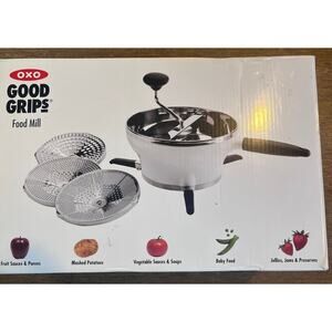 OXO GOOD GRIPS STAINLESS Steel FOOD MILL Grinder 3 Plates Puree